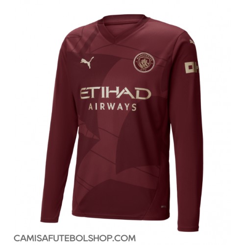 Camisa de time de futebol Manchester City Replicas 3º Equipamento 2024-25 Manga Comprida